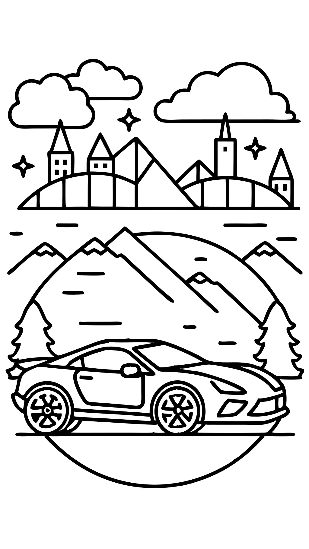 coloring page sports car